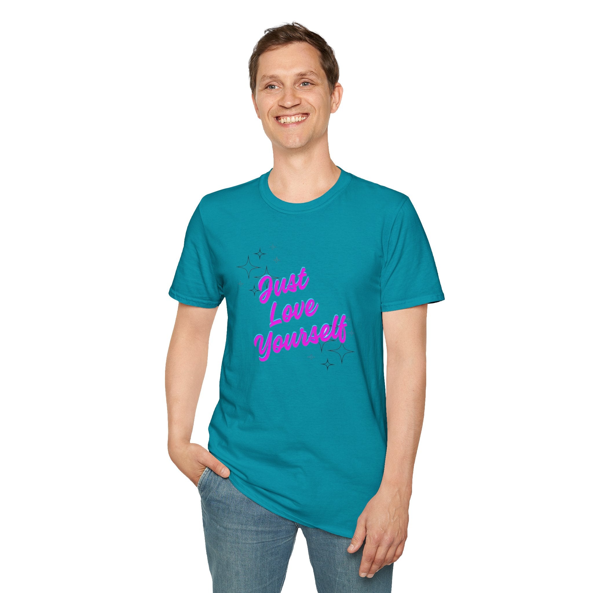 Camiseta unisex de estilo suave "Just Love Yourself": camiseta motivacional para el amor propio