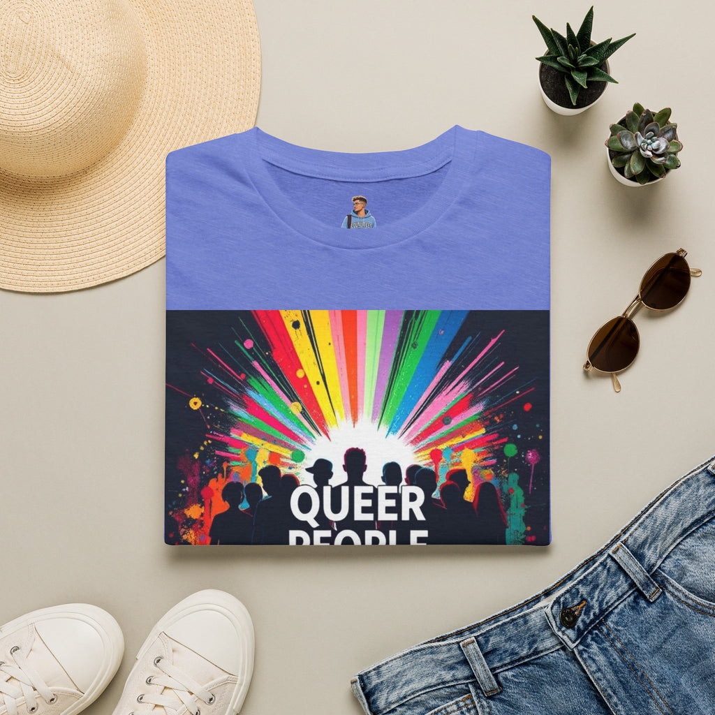 Unisex Softstyle T-Shirt - 'Queer People Belong Everywhere' Pride Graphic Tee