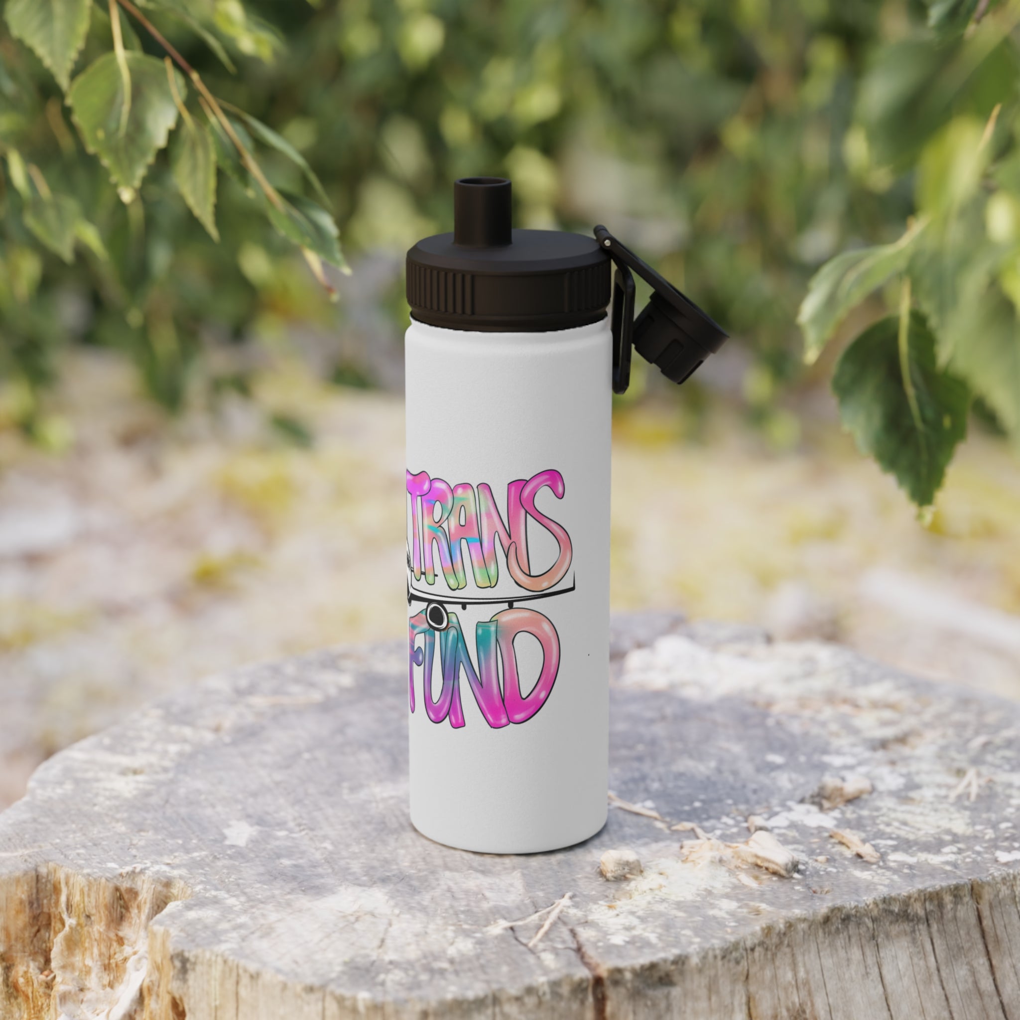 BTTF - Black Trans Travel Fund Logo Stainless Steel Sports Water Bottle