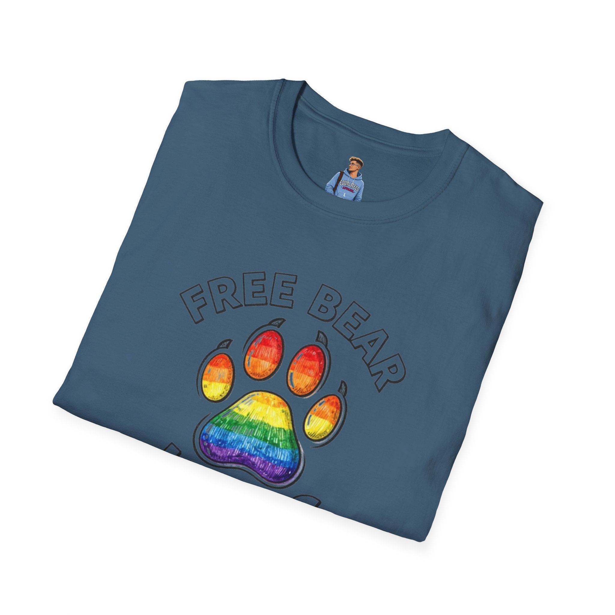 Free Bear Hugs Rainbow Paw T-Shirt