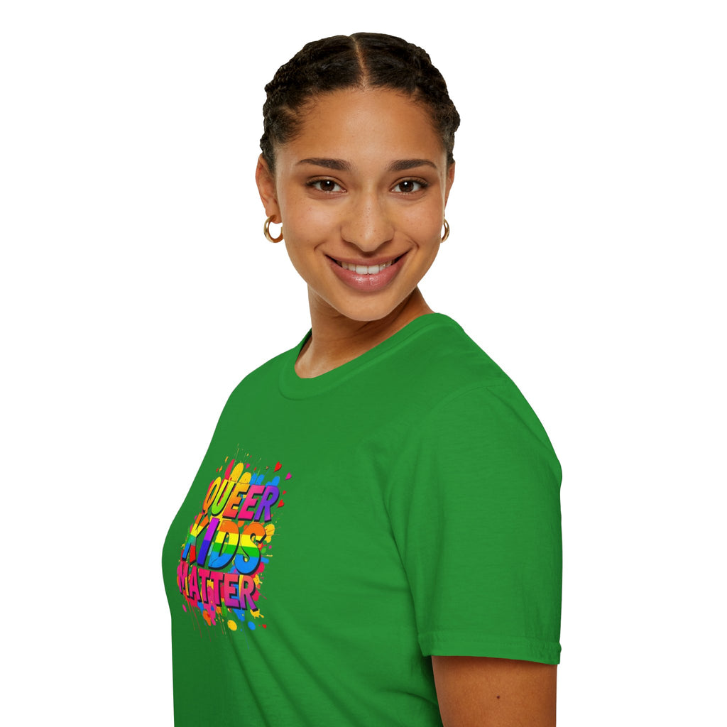 Queer Kids Matter Unisex Softstyle T-Shirt - Celebrate Inclusivity & Pride