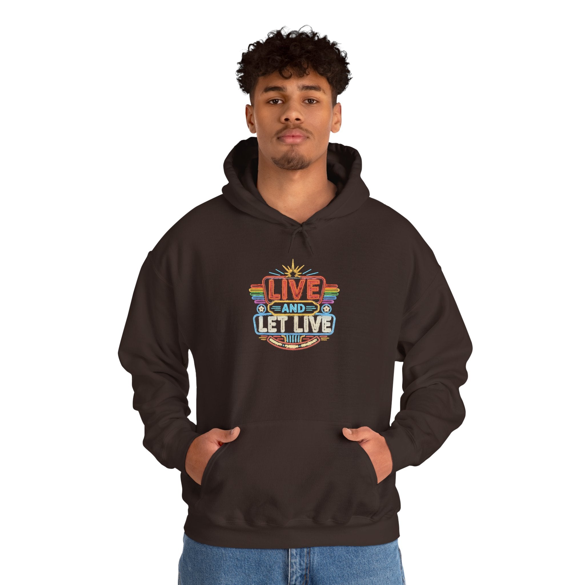 Live And Let Live Hoodie — Retro Peace Graphic Pullover
