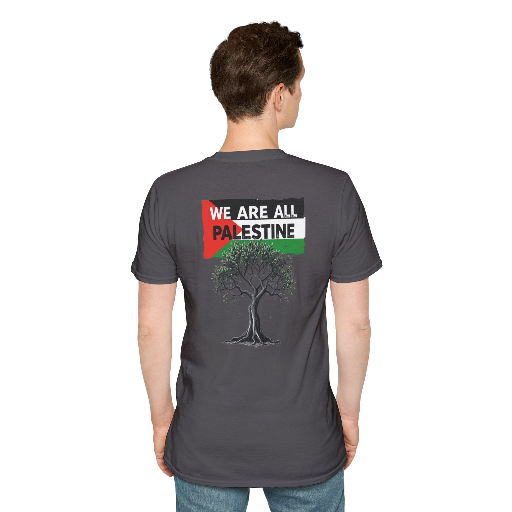 Camiseta unisex de estilo suave: "Apoya a Gaza y todos somos Palestina".