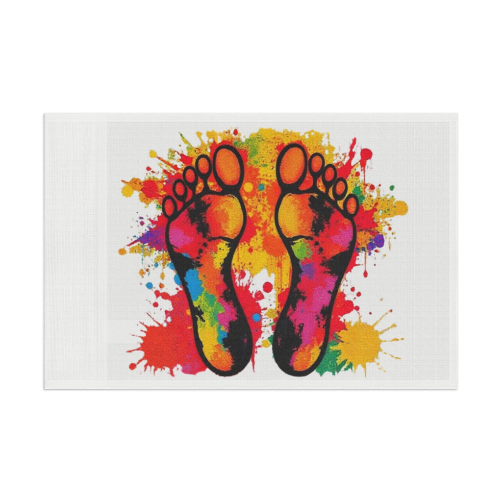 Rainbow Feet Paint Splatter Flag - Aesthetic LGBTQ+ Banner for Celebration & Home Decor - EqualiTees.Me
