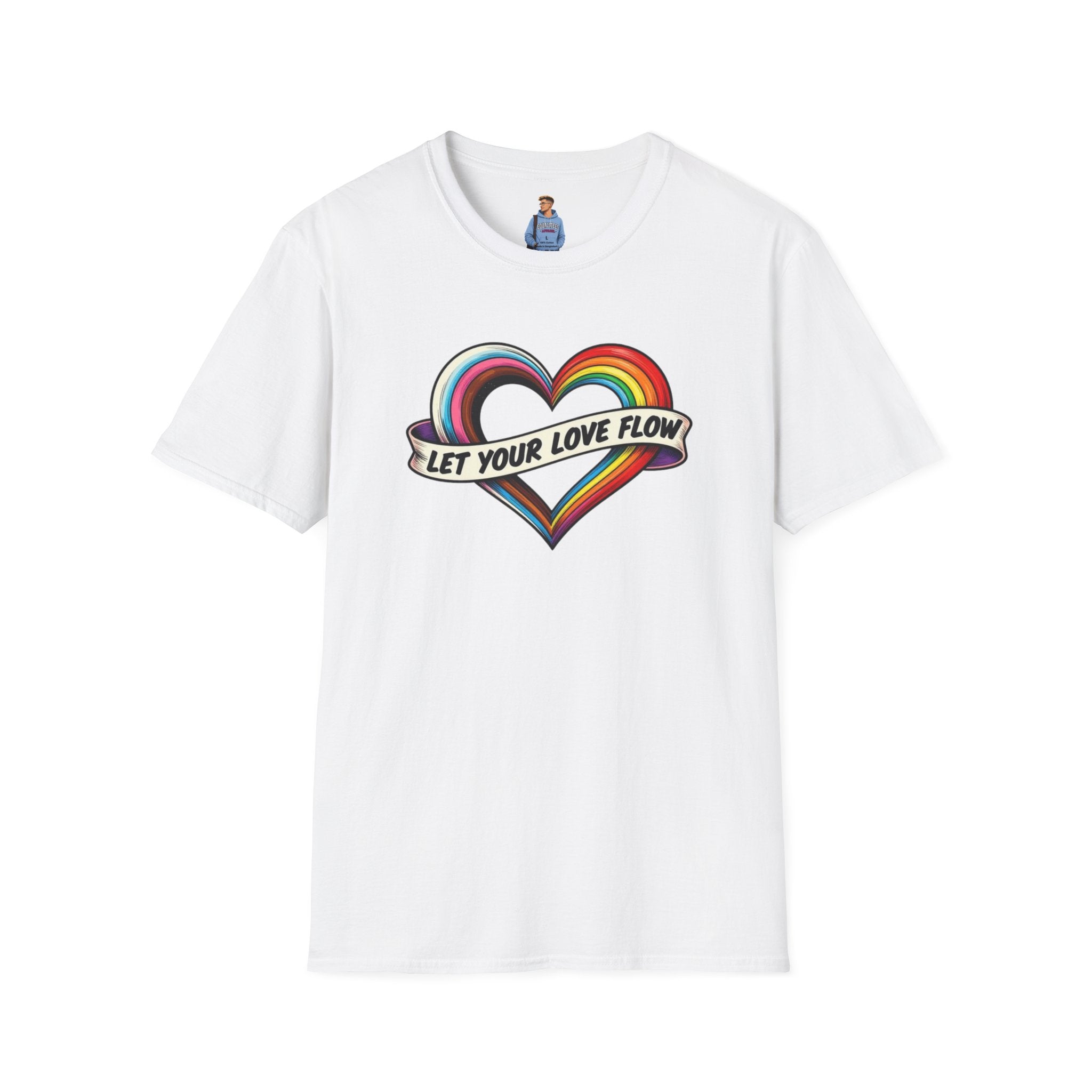 Let Your Love Flow Rainbow Heart T-Shirt