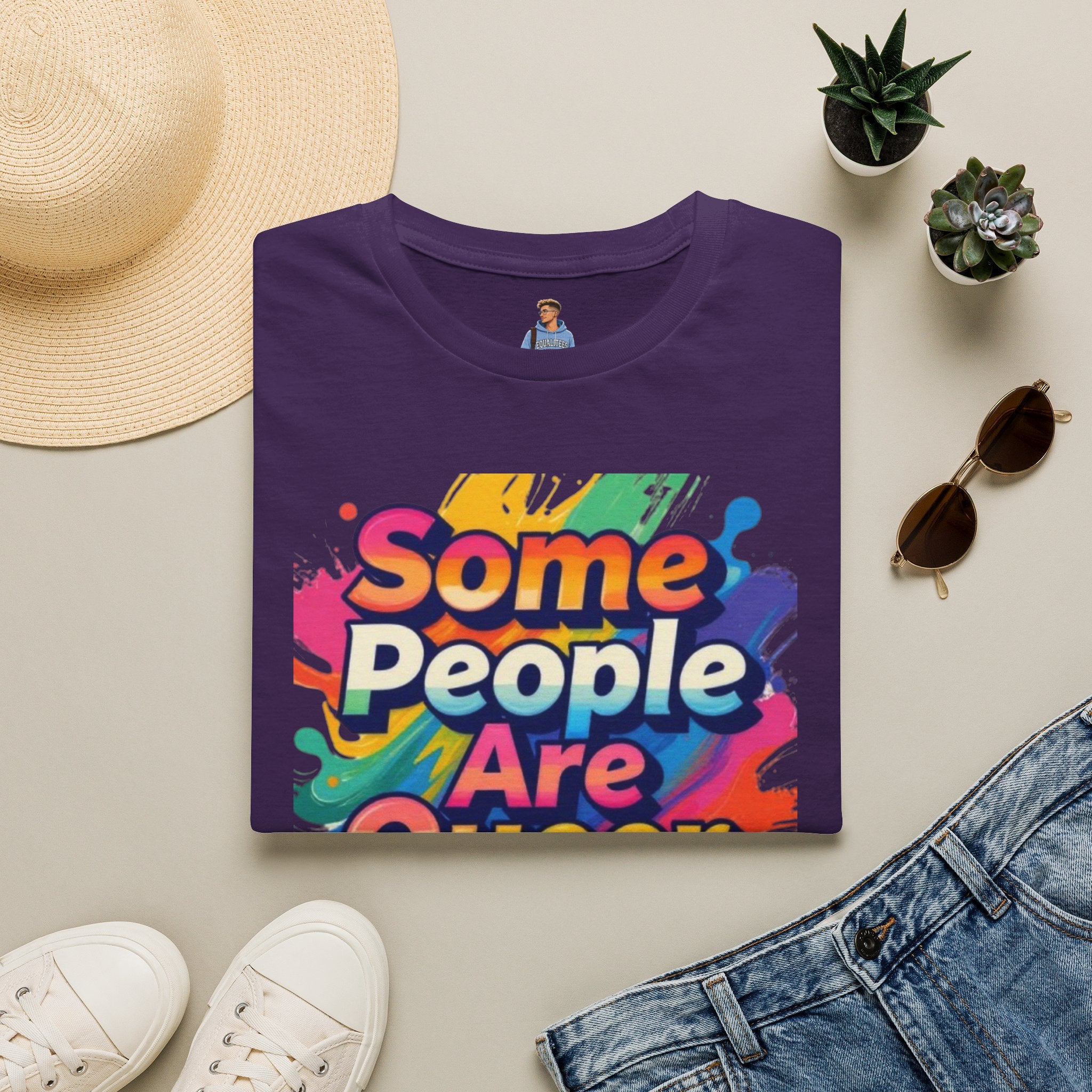 Some People Are Queer T-Shirt Rainbow Graphic