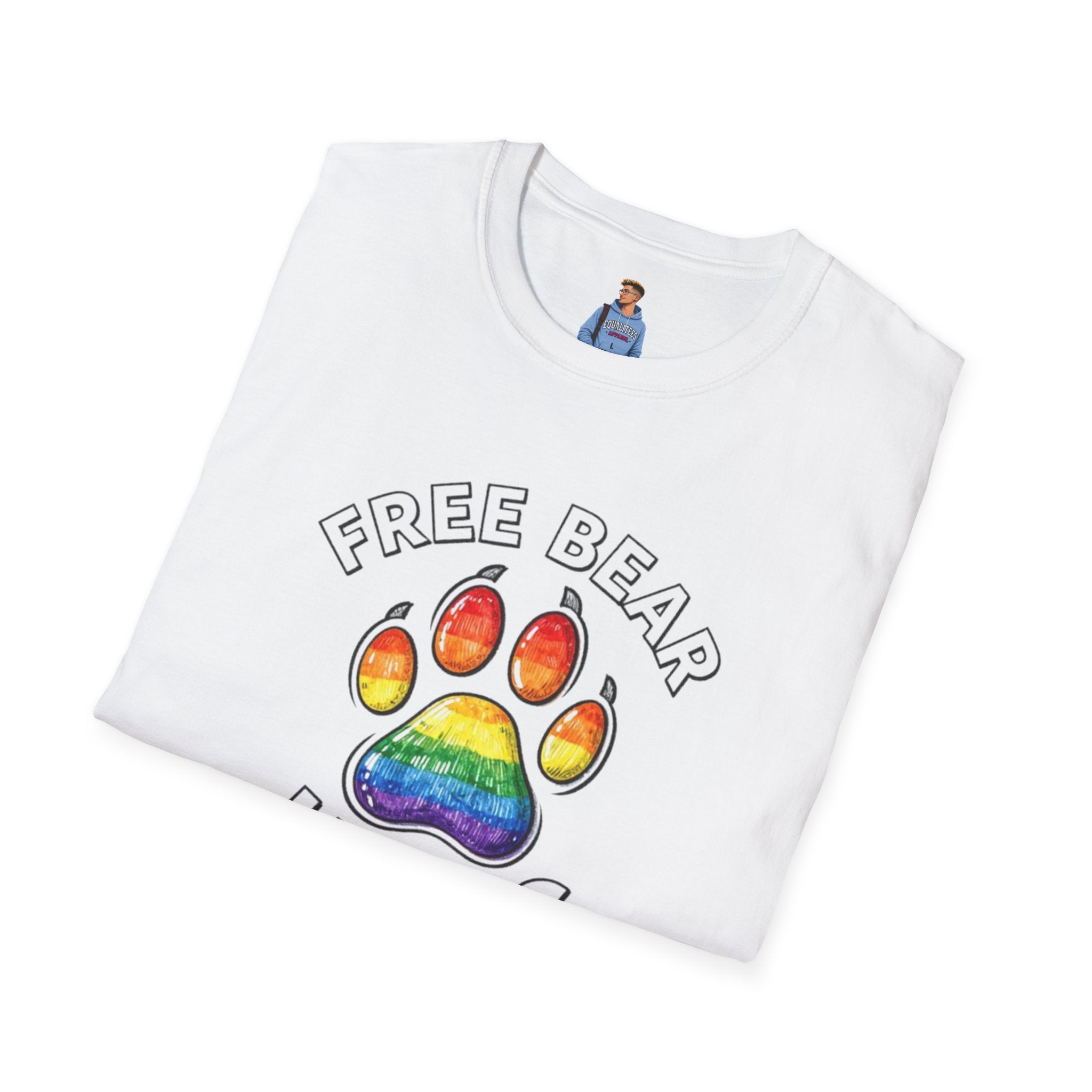 Free Bear Hugs Rainbow Paw T-Shirt