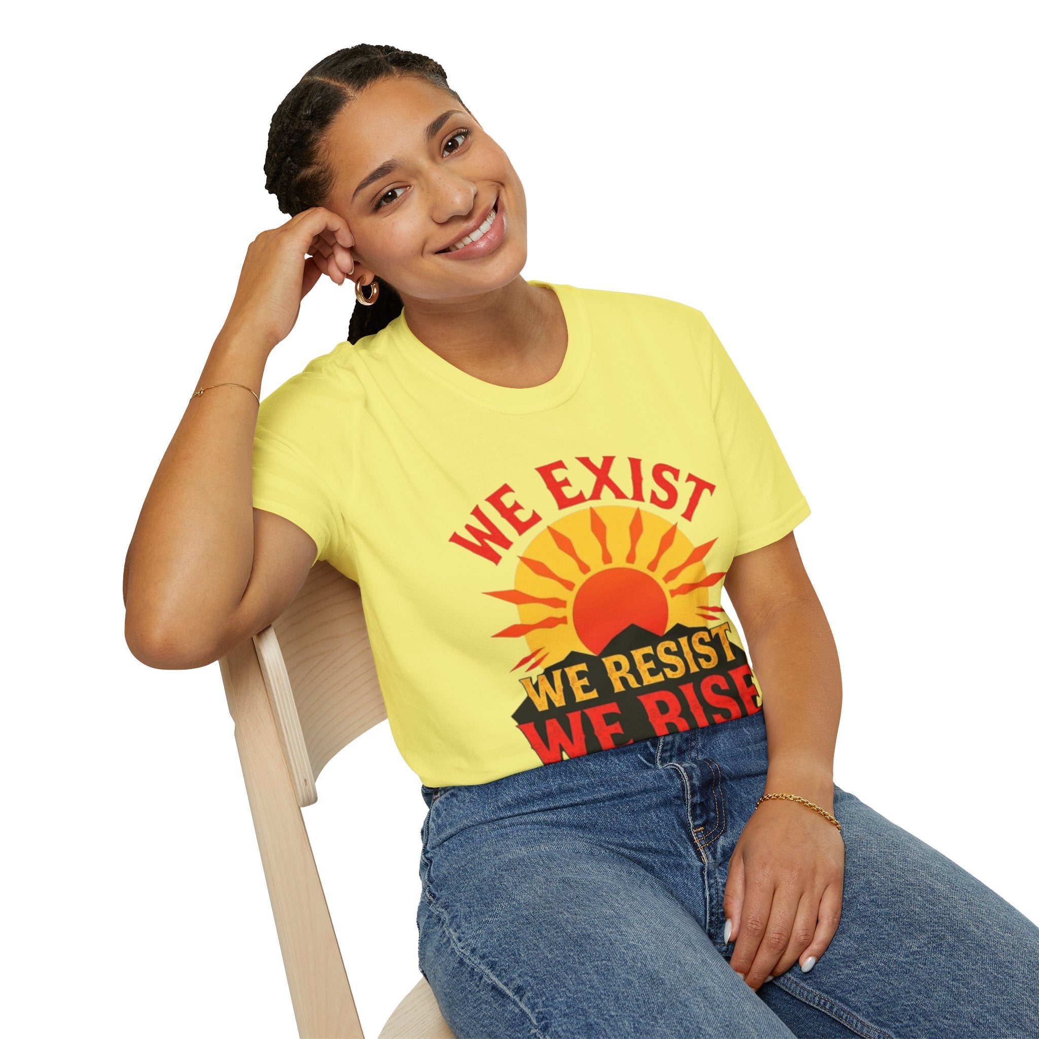 Unisex Softstyle T-Shirt, We Exist We Resist We Rise