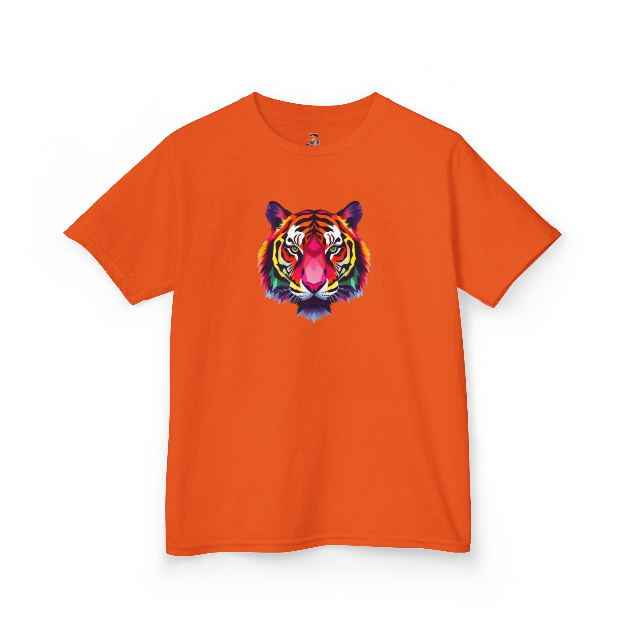 Colorful Fractal Tiger Kids Heavy Cotton Tee