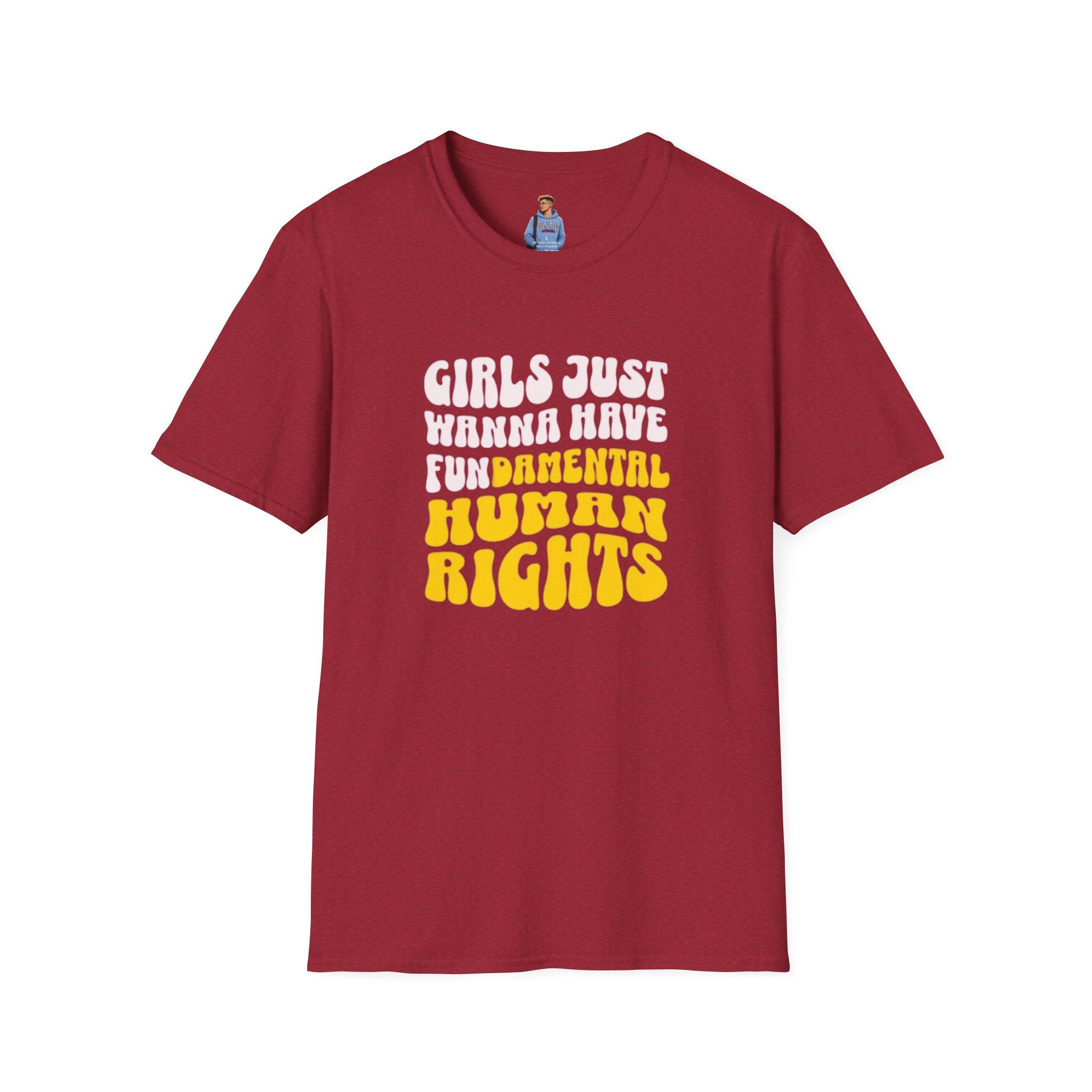 Camiseta unisex de estilo suave "Girls Just Wanna Have Fundamental Human Rights"