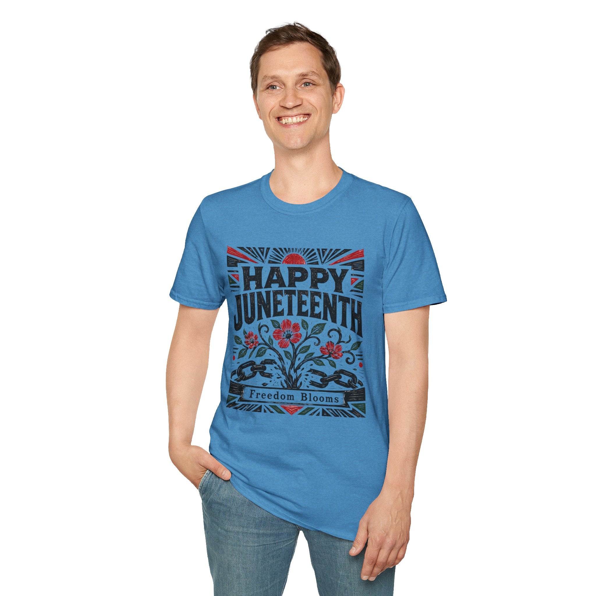 Juneteenth T-Shirt — "Happy Juneteenth" Floral Freedom Tee
