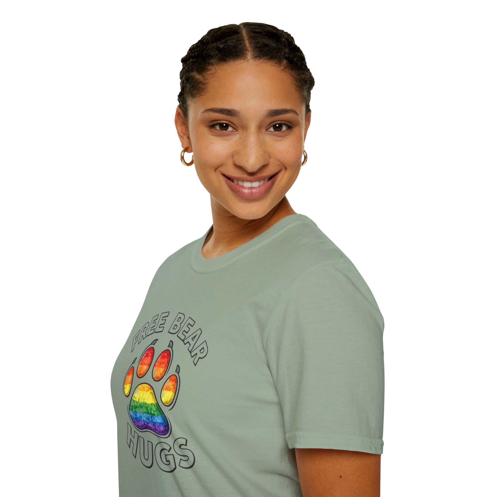 Free Bear Hugs Rainbow Paw T-Shirt