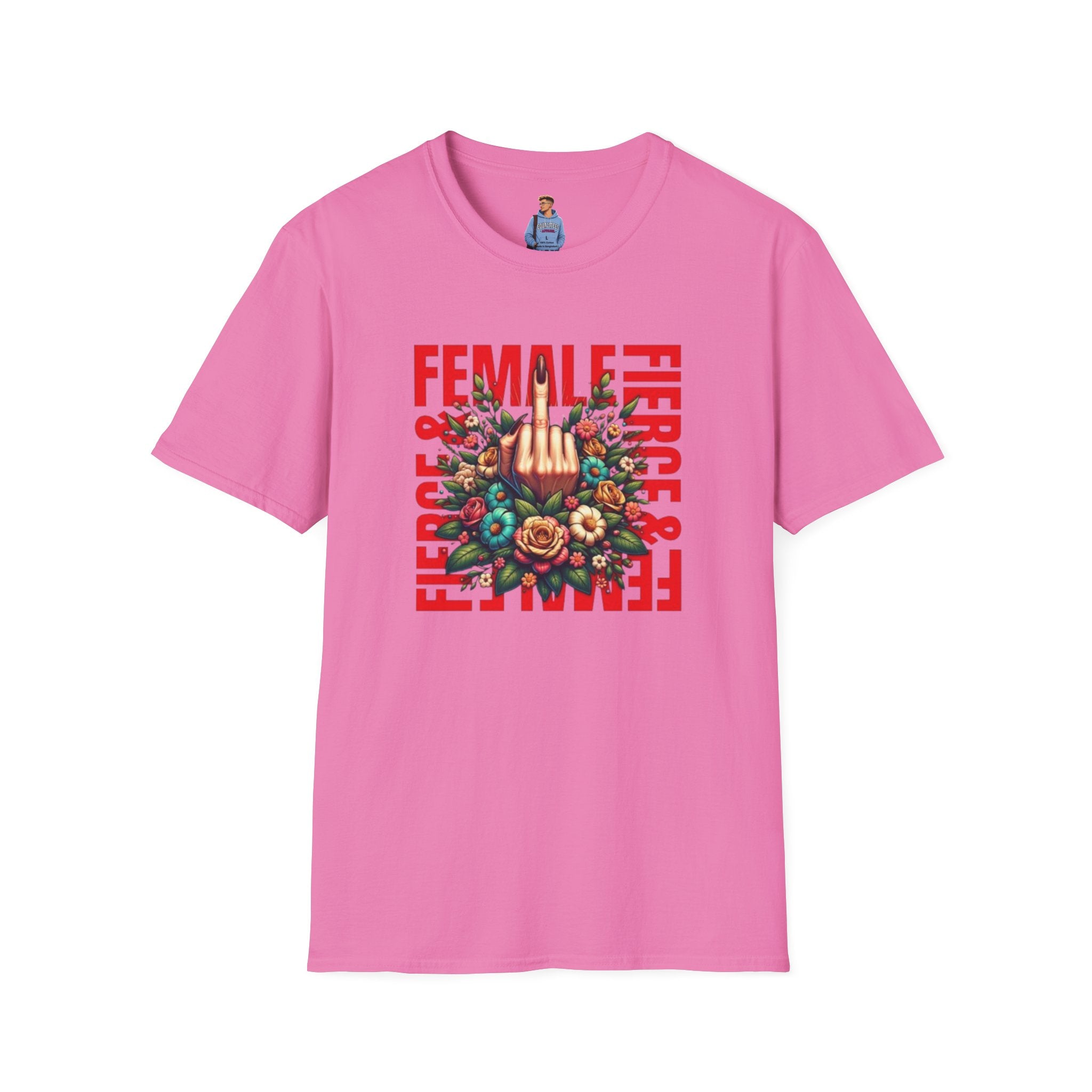 Fierce Female Unisex T-Shirt - Softstyle Floral Graphic Tee