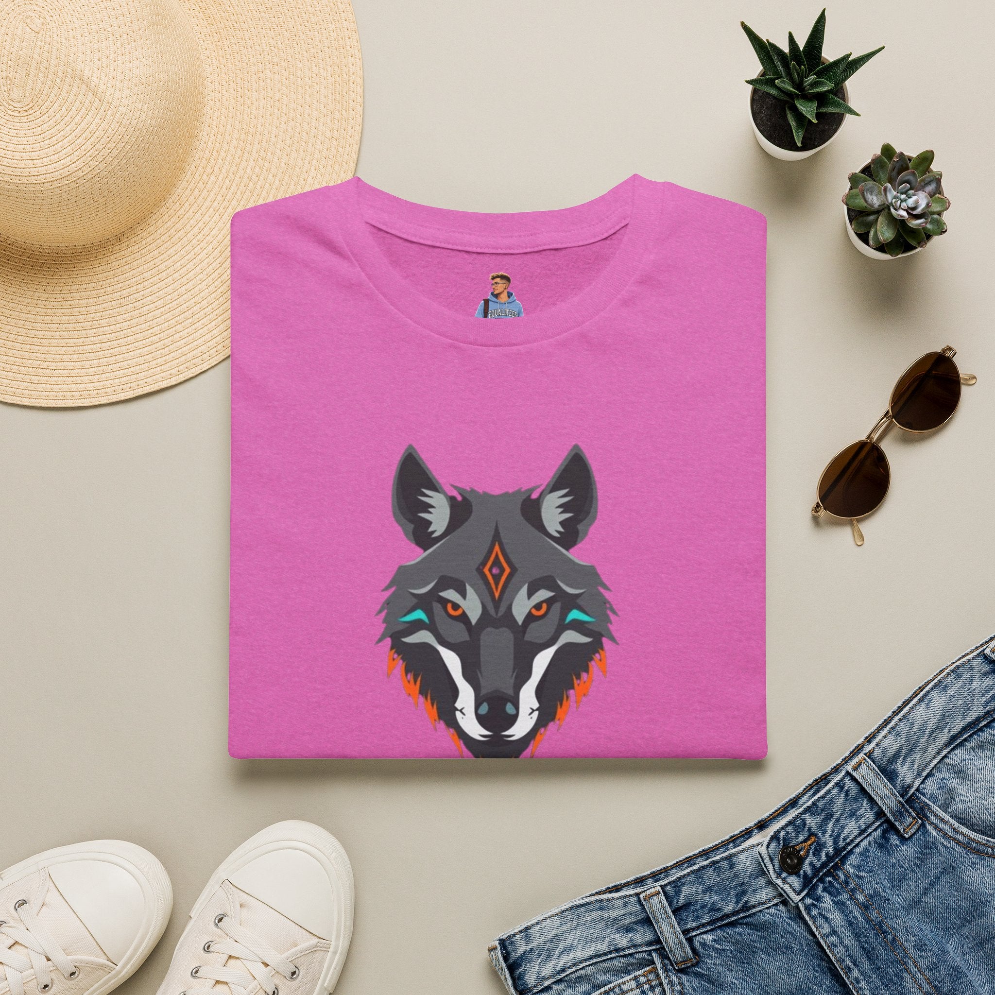 Mystical Wolf Design Unisex Softstyle T-shirt
