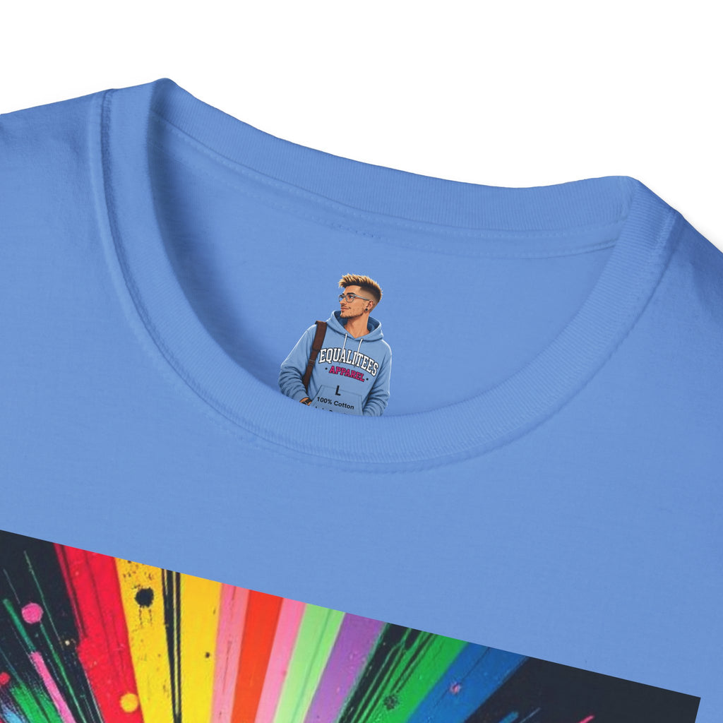 Unisex Softstyle T-Shirt - 'Queer People Belong Everywhere' Pride Graphic Tee