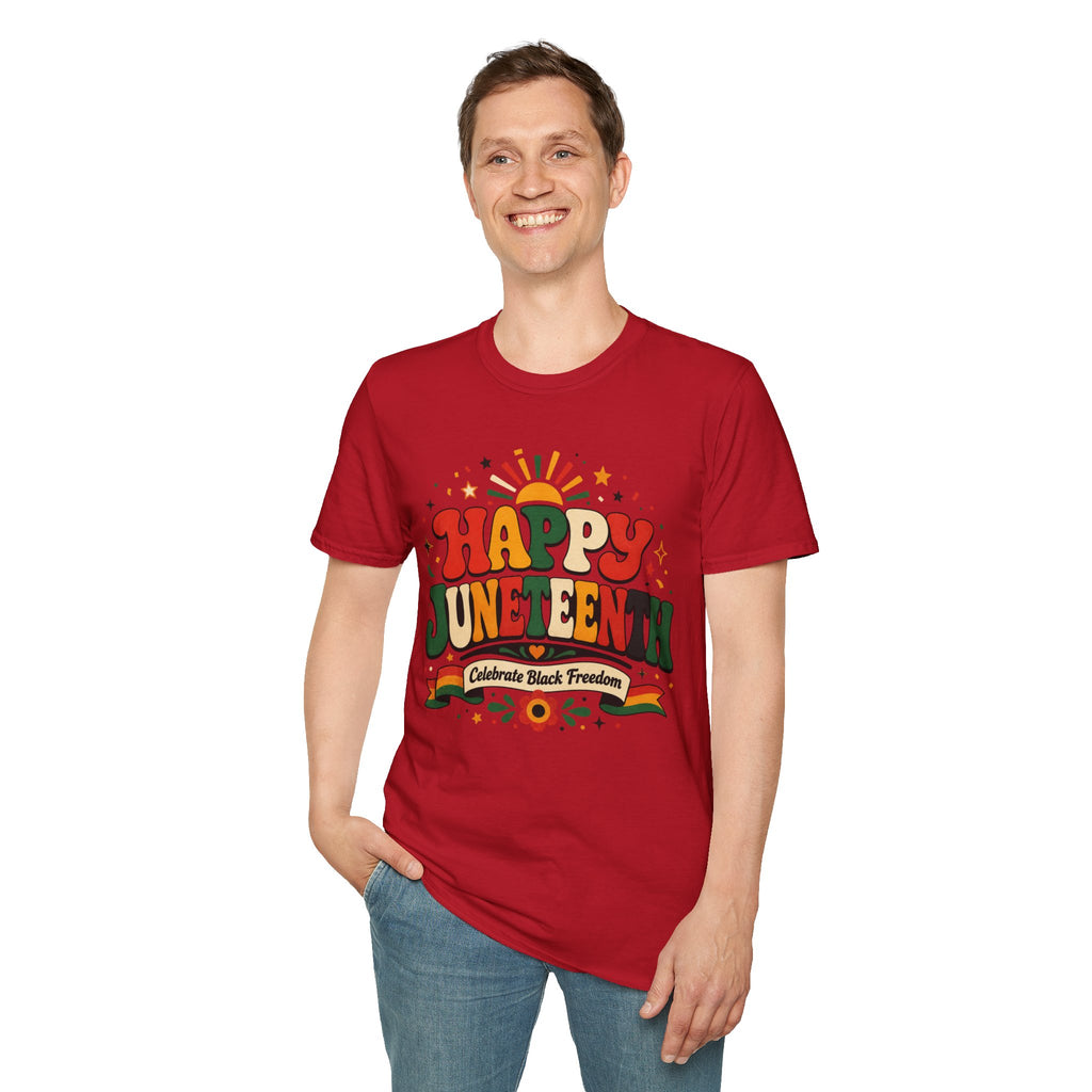 Juneteenth T-Shirt - "Happy Juneteenth" Retro Celebration Tee
