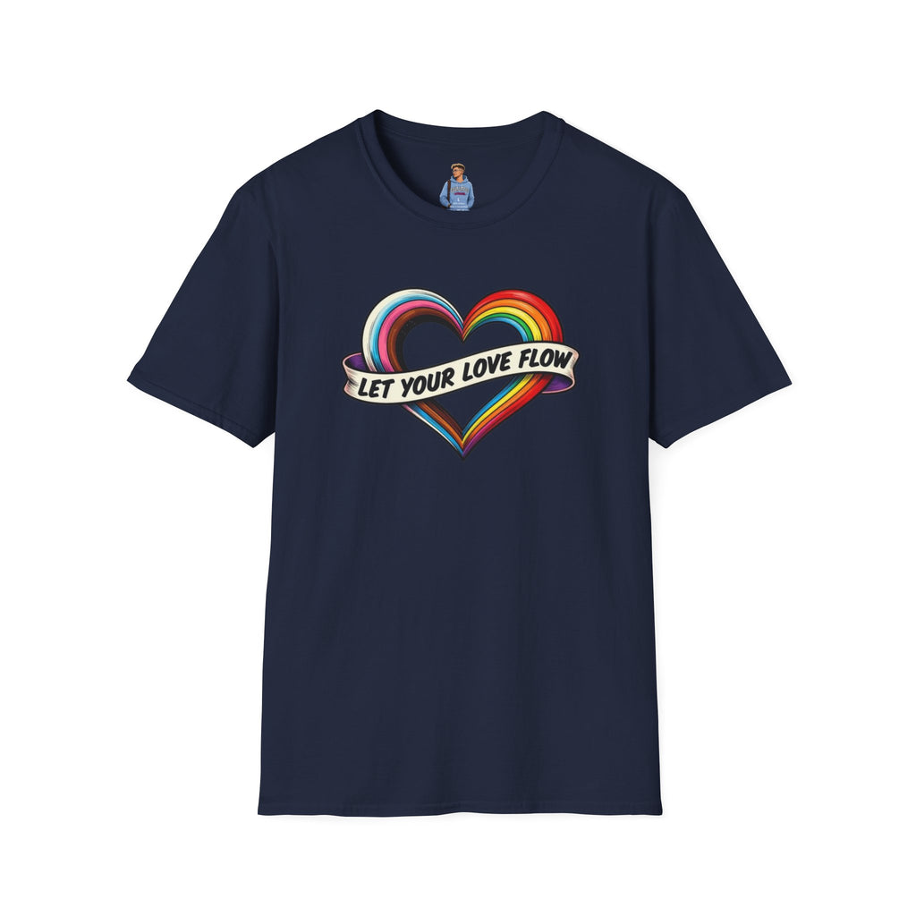 Let Your Love Flow Rainbow Heart T-Shirt