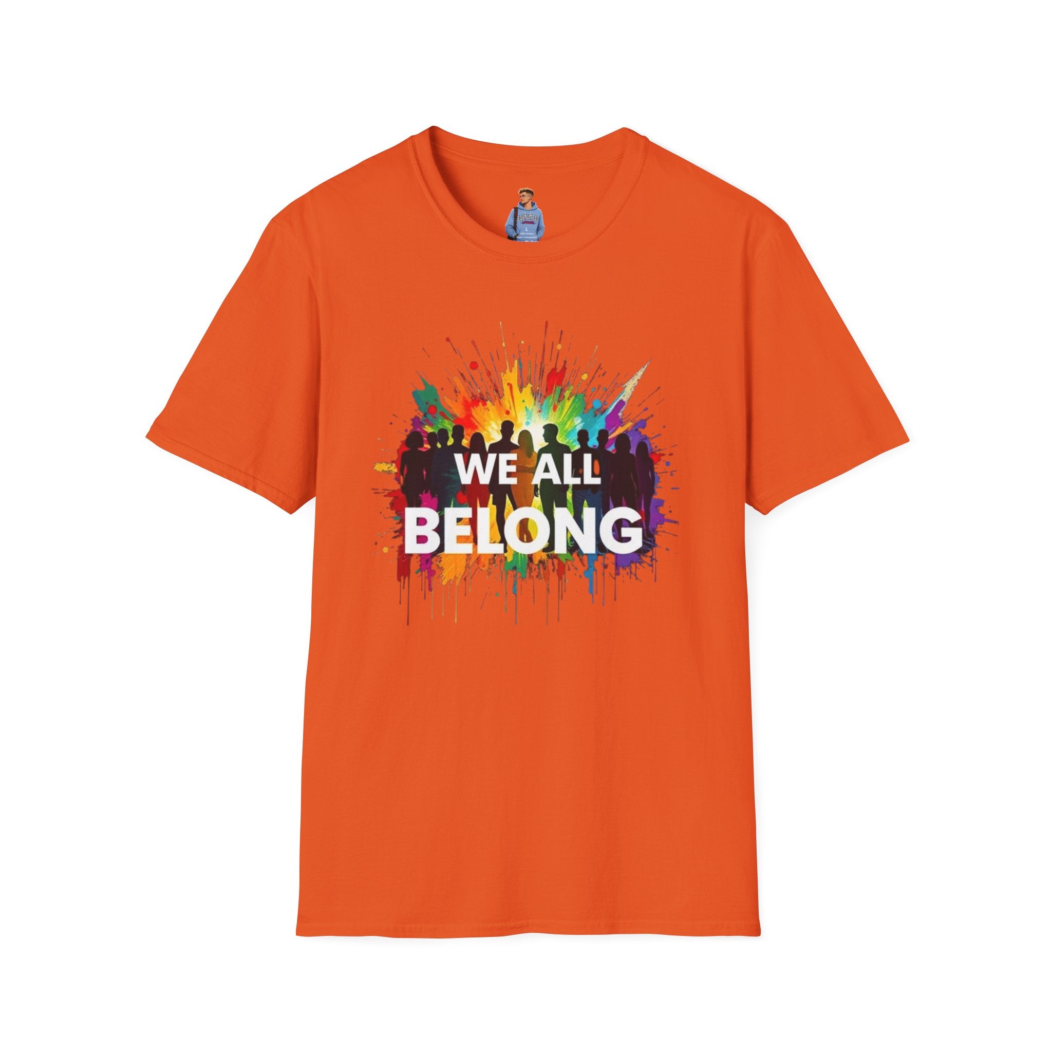 Camiseta unisex de estilo suave "Todos pertenecemos" - Camiseta colorida del orgullo