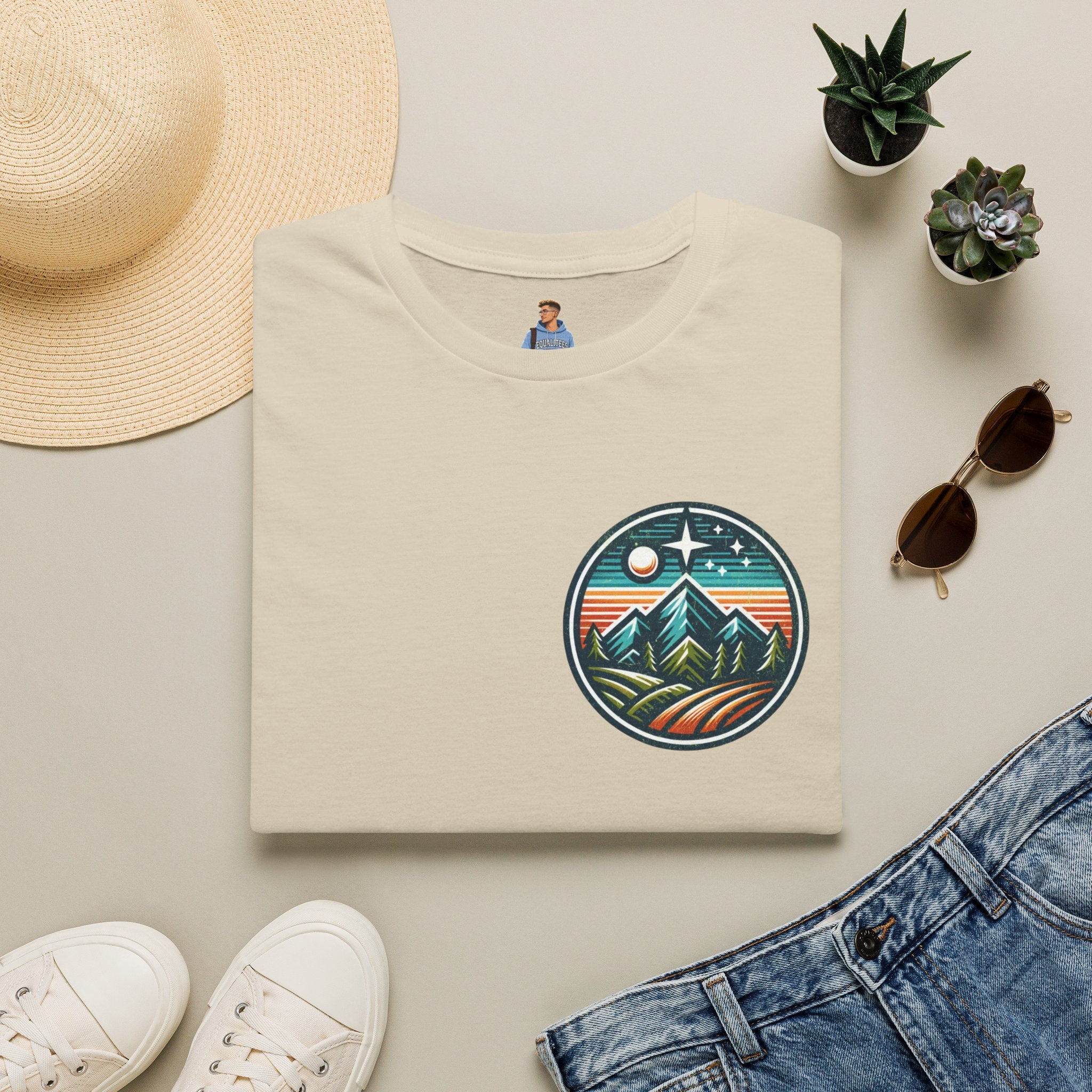 Camiseta unisex de estilo suave para aventuras al aire libre: diseño "Escucha lo salvaje: la naturaleza es mi religión"
