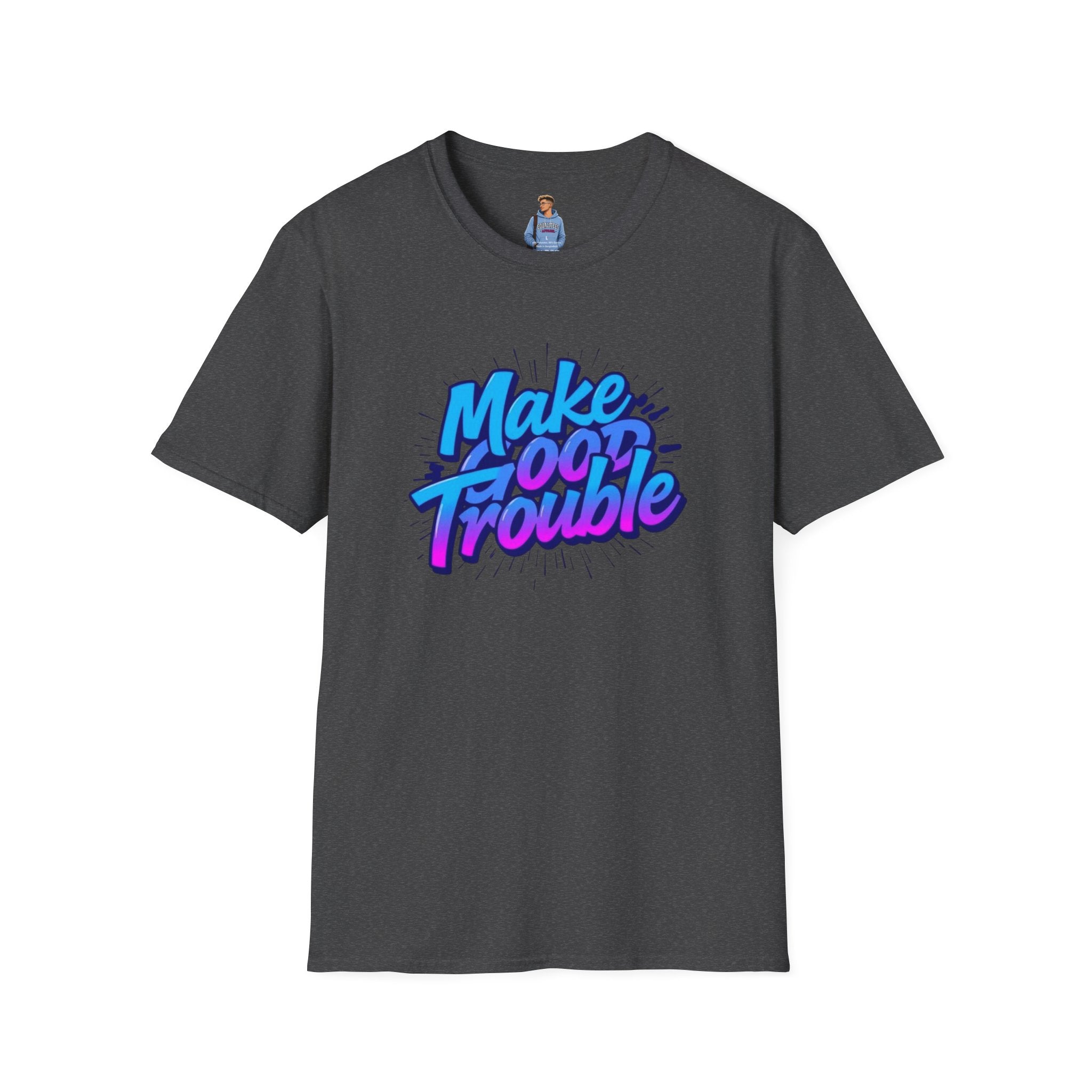 Make Good Trouble Blue Graphic Unisex T-Shirt - Fun & Bold Design for Everyday Wear