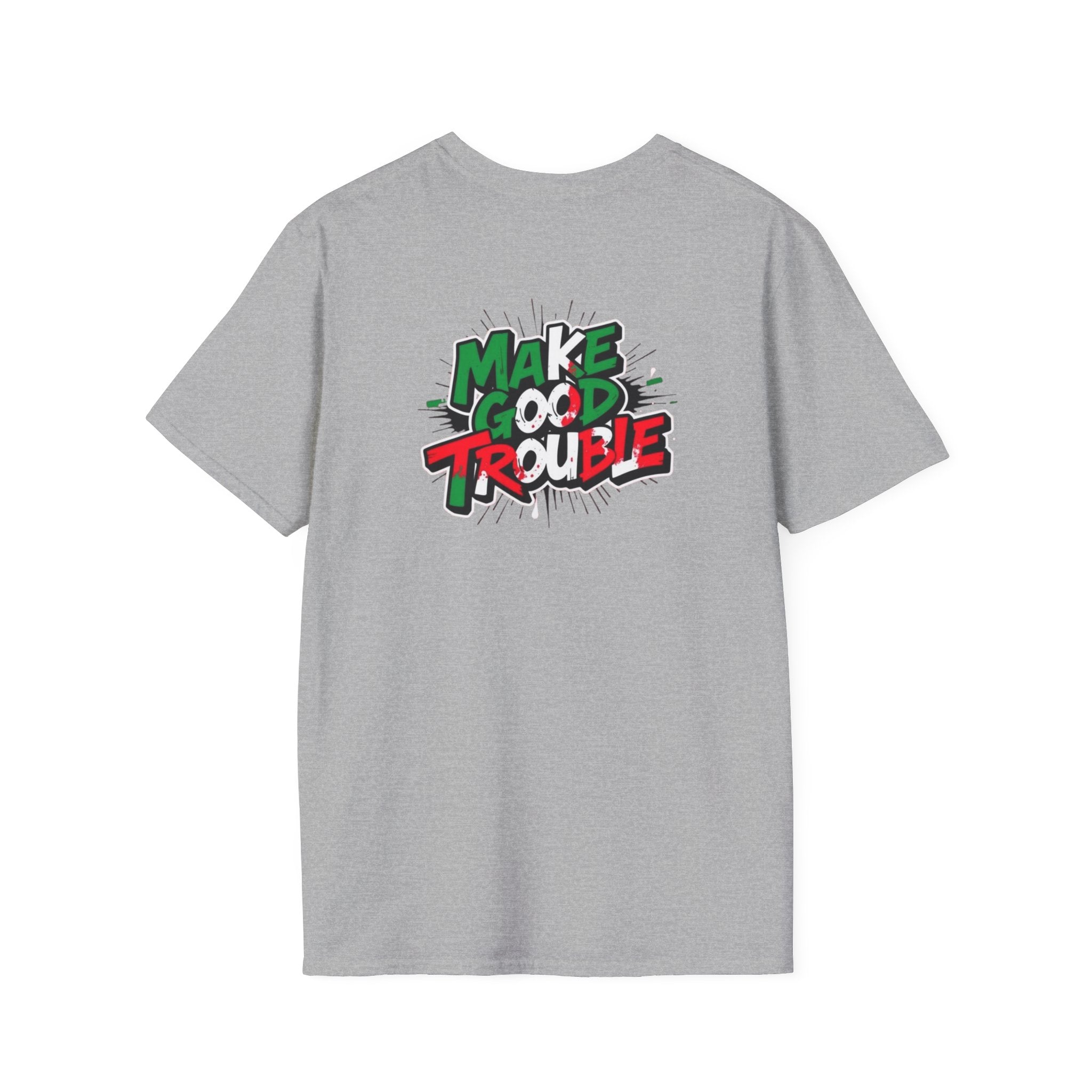 Camiseta unisex de estilo suave Make Good Trouble | Divertida camiseta gráfica para activistas y creadores de tendencias