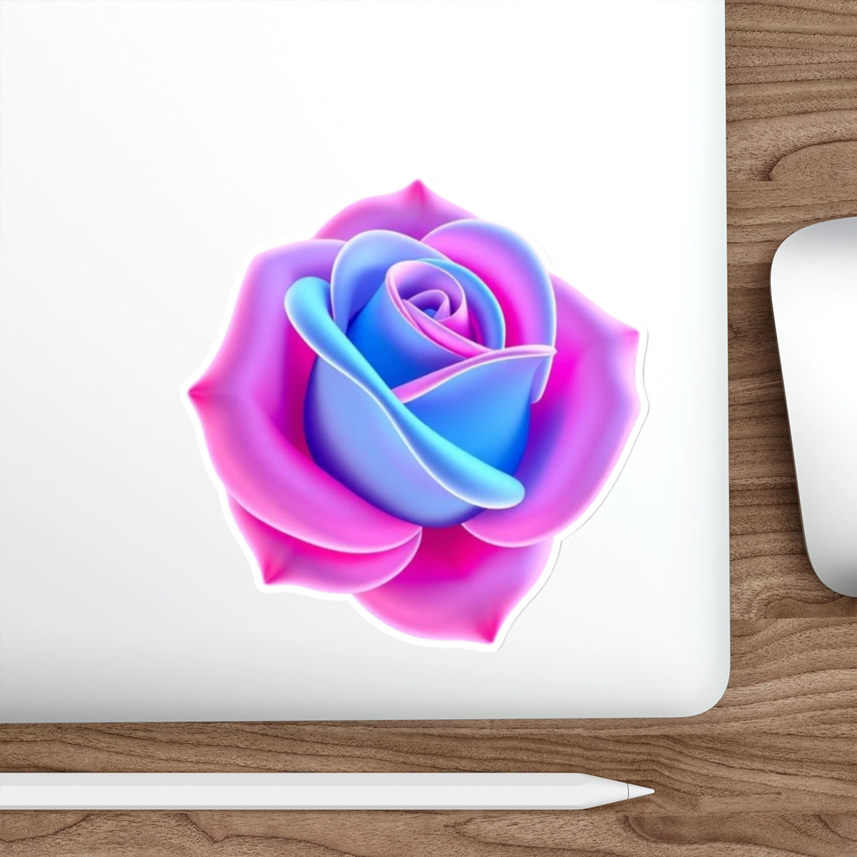 Rose in Trans Pride Colors Sticker - EqualiTees.Me