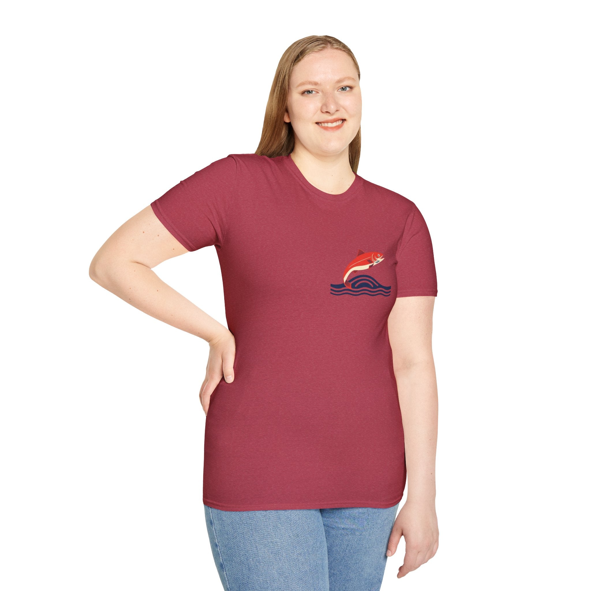 Jumping Salmon Native Pride Softstyle Unisex T-shirt