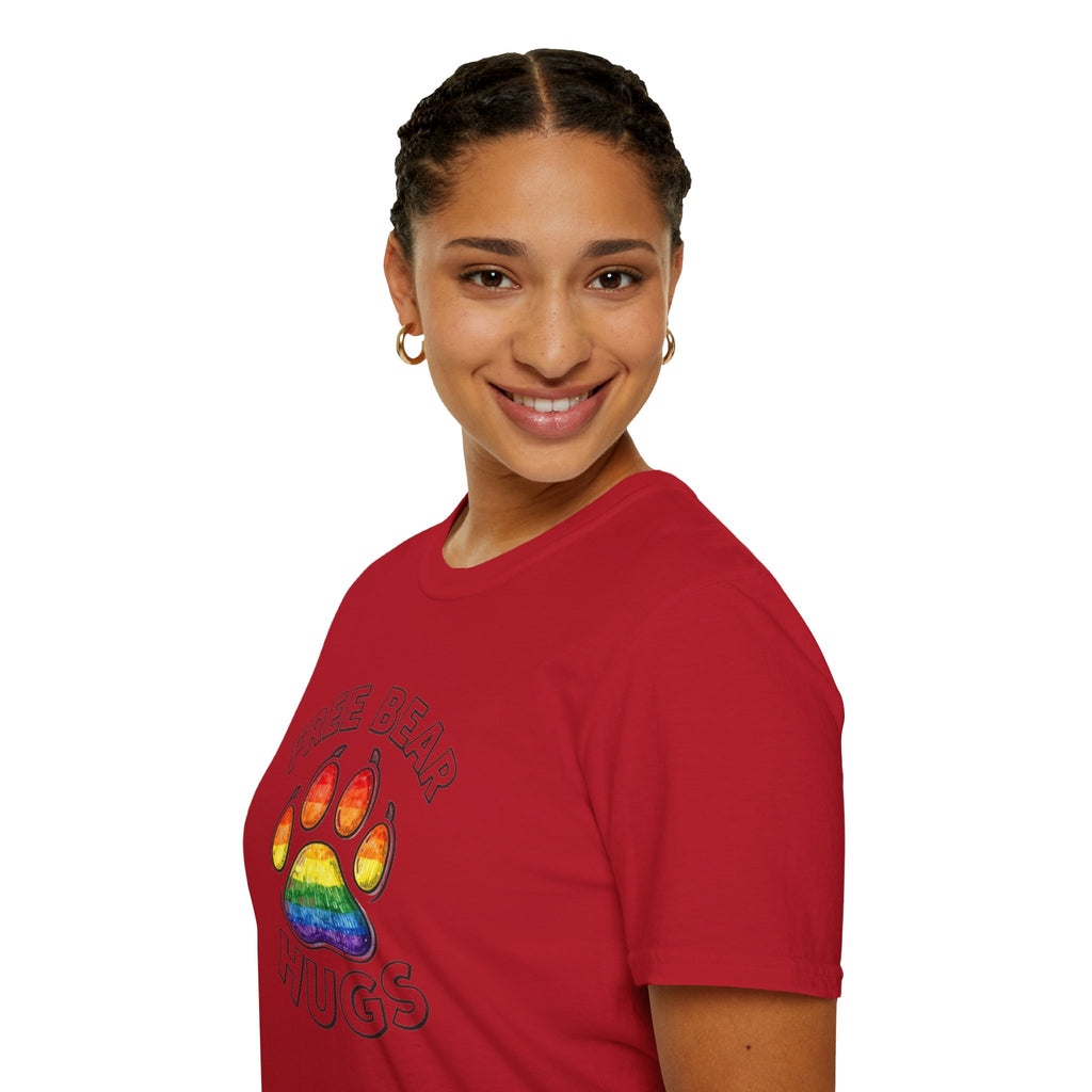 Free Bear Hugs Rainbow Paw T-Shirt