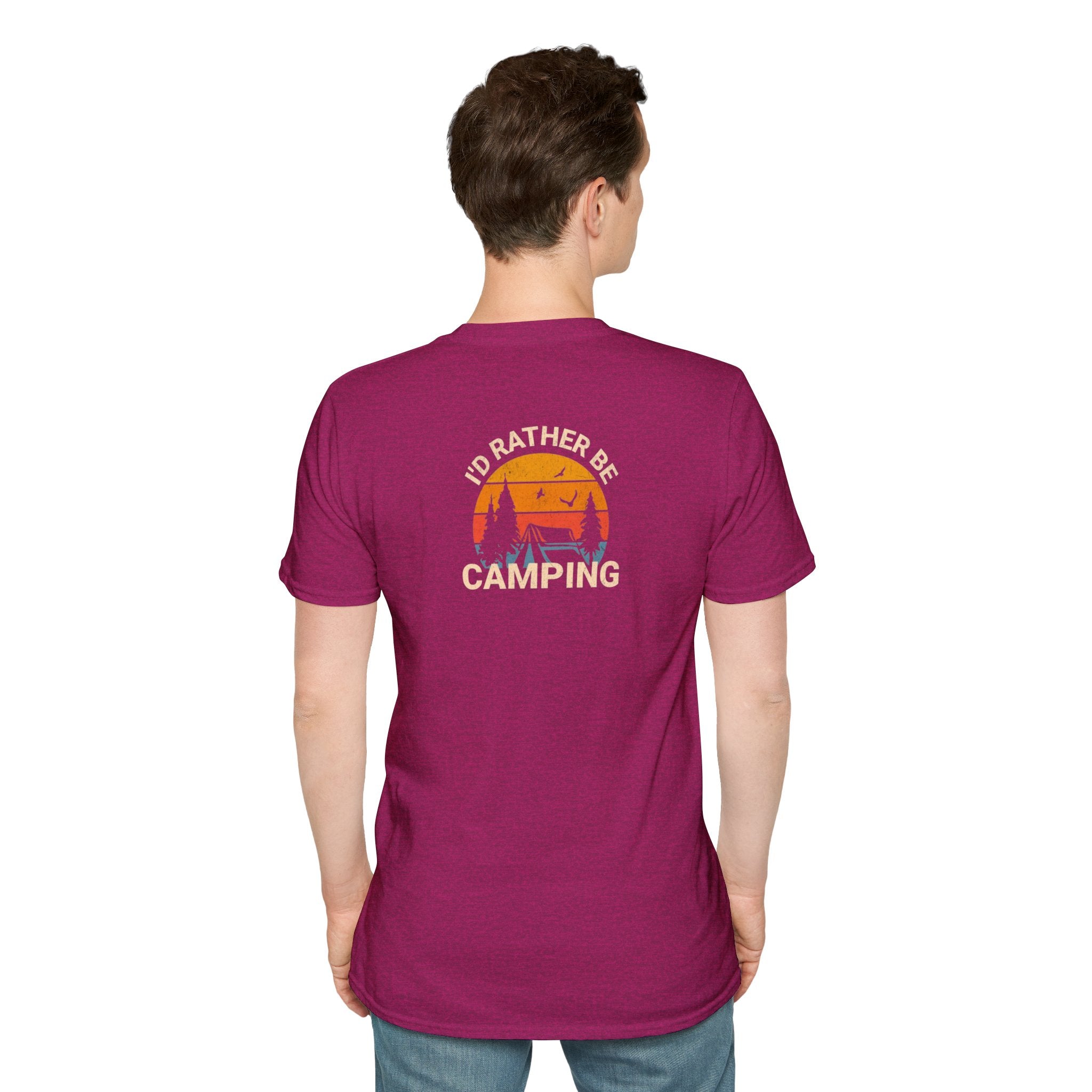 Unisex Softstyle T-Shirt - 'I'd Rather Be Camping' Adventure Tee