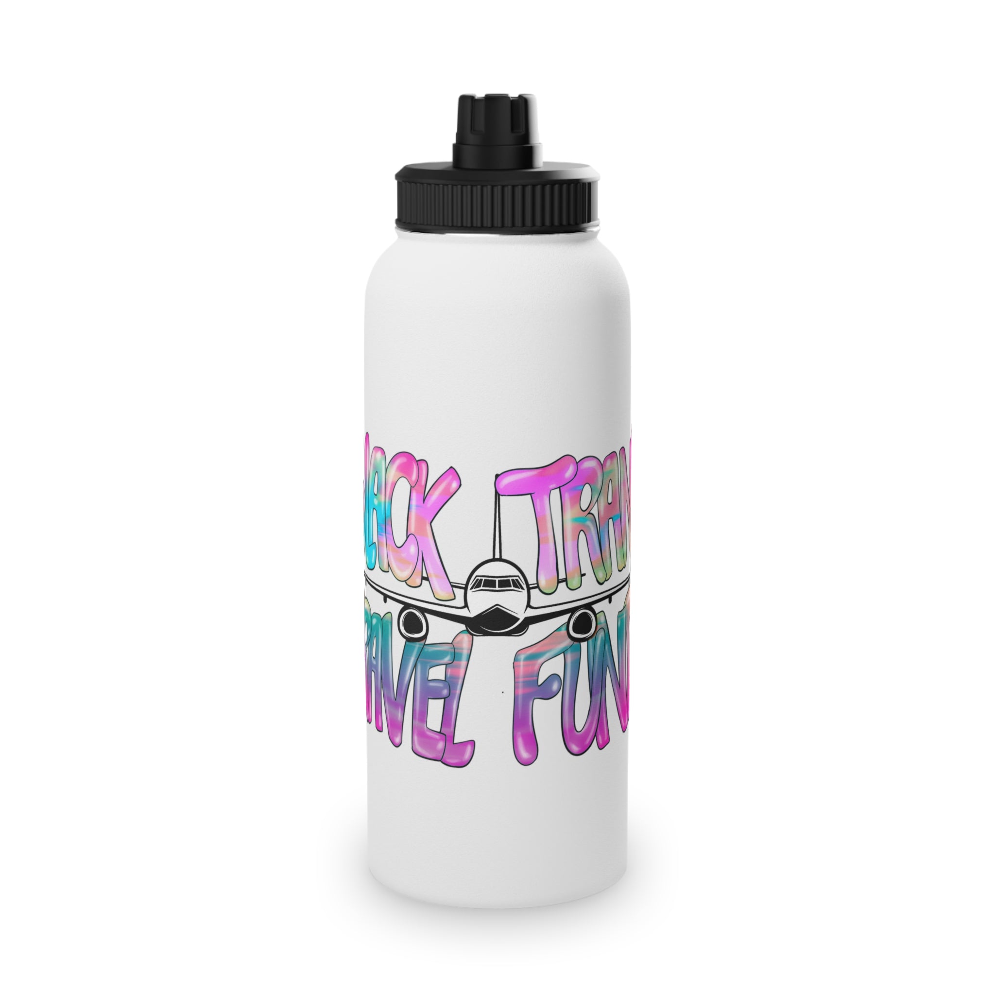 BTTF - Black Trans Travel Fund Logo Stainless Steel Sports Water Bottle