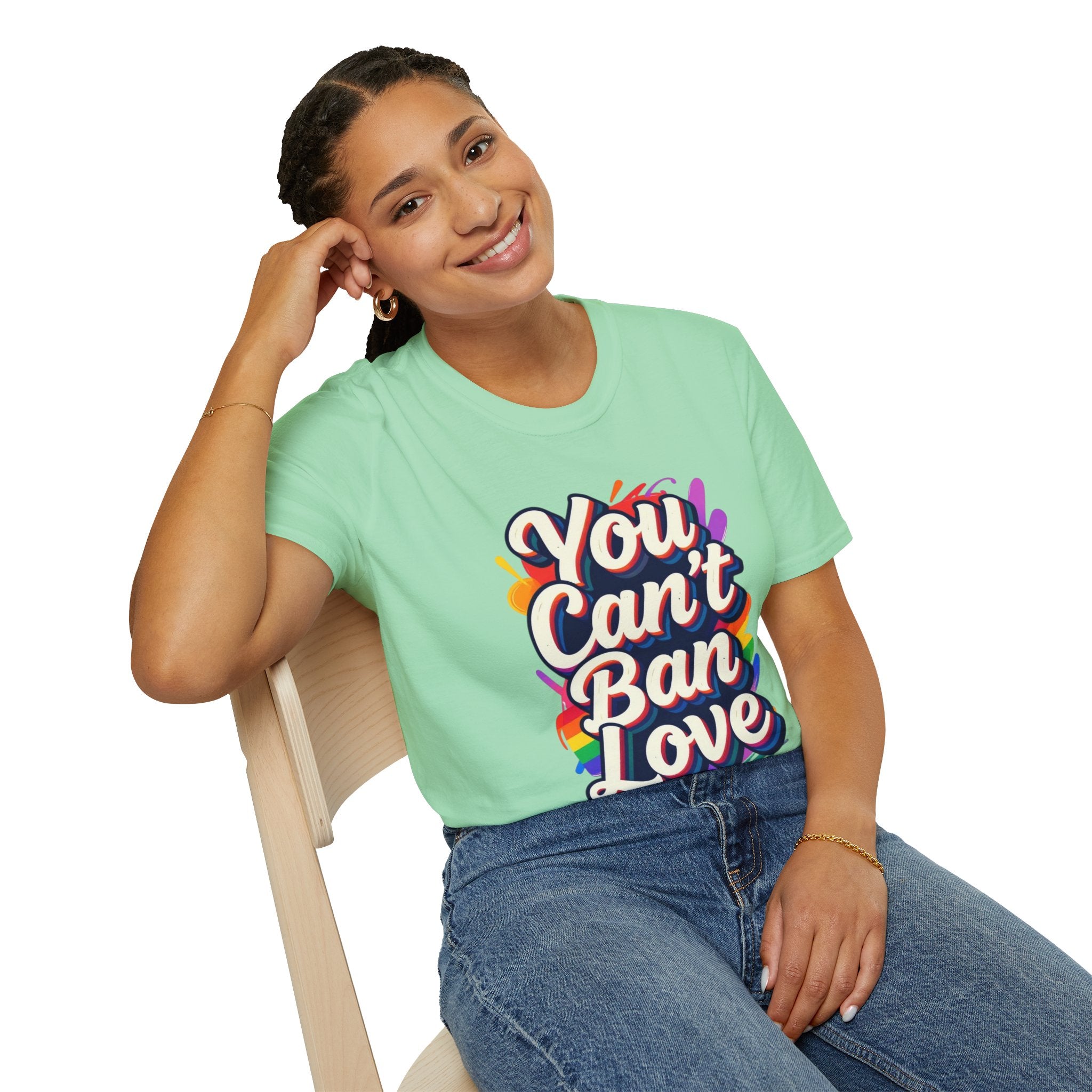 You Can't Ban Love T‑Shirt — Rainbow LGBTQ+ Pride Graphic Tee