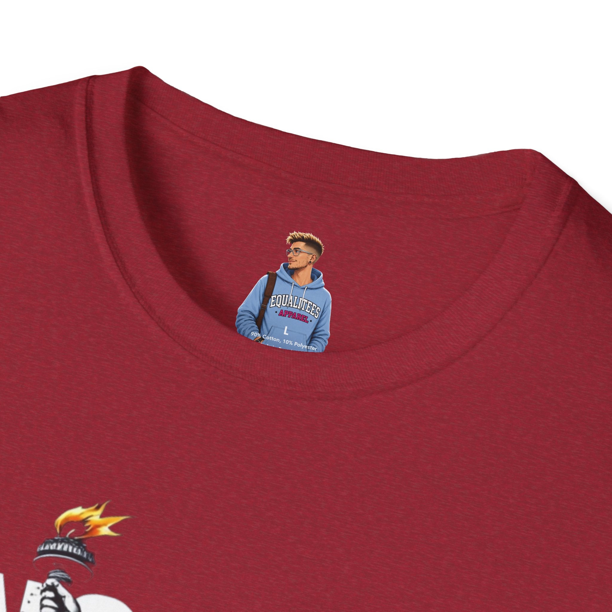 Camiseta unisex de estilo suave: camiseta gráfica con el lema "Nadie es ilegal" para defensores de la justicia social
